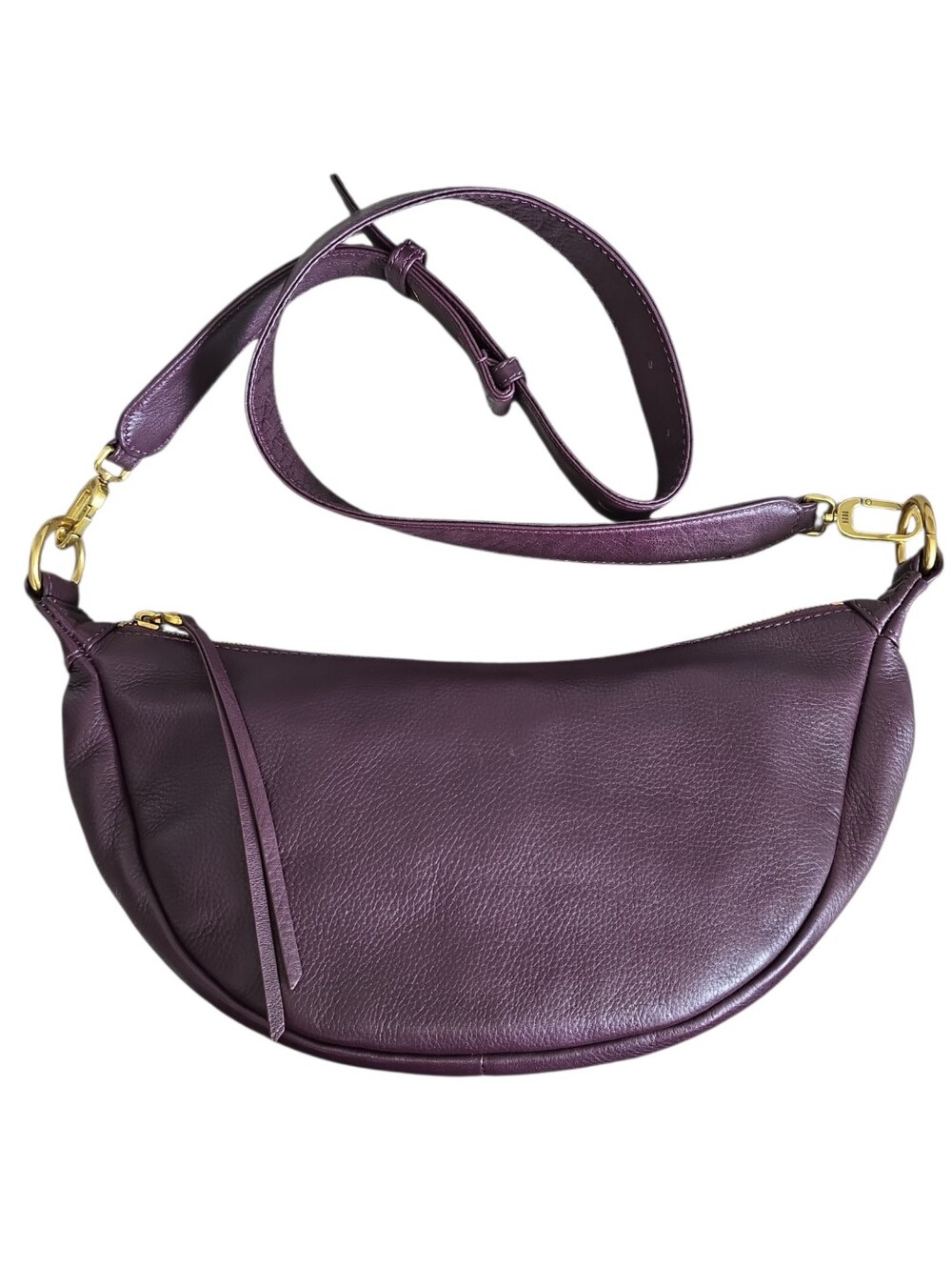 HOBO Knox Sling Bag Leather Crossbody in Ruby Wine purple EUC